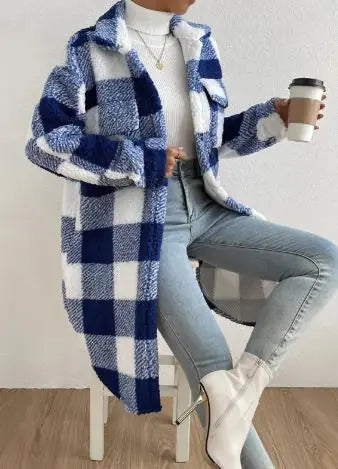 Ladies' Plaid Fleece Longline Top