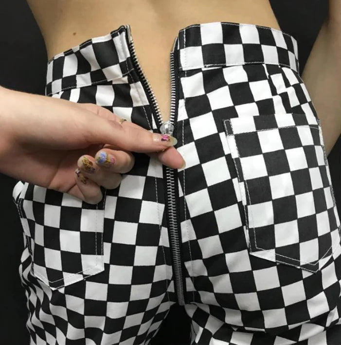 Checkered Cotton Comfort Pants