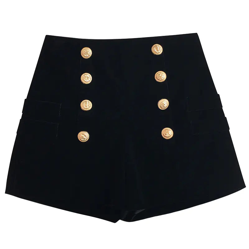 Chic Velvet High-Waist Shorts