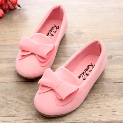 Velvet Bow Princess Flats for Girls