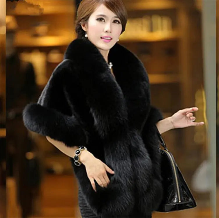 Elegant Bridal Faux Fur Wrap - Chic Wedding Cape