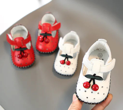 Spring Elegance Leather Baby Shoes with Bow