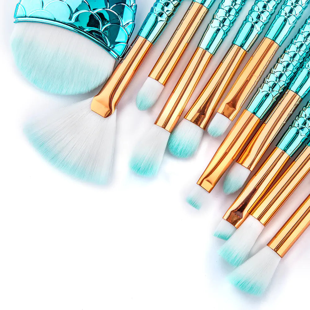 11-Piece Enchanted Mermaid Makeup Brushes