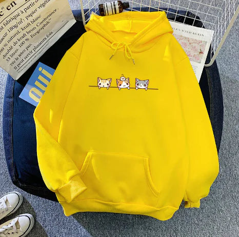 Fleece Printed Hoodie Pullover