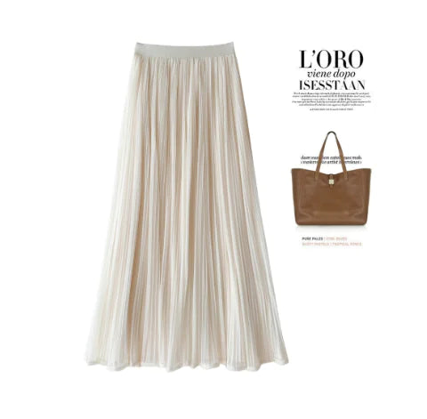 Chic Pleated Midi Skirt