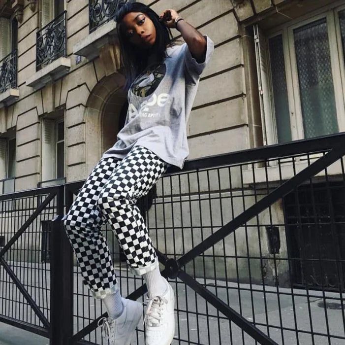 Checkered Cotton Comfort Pants