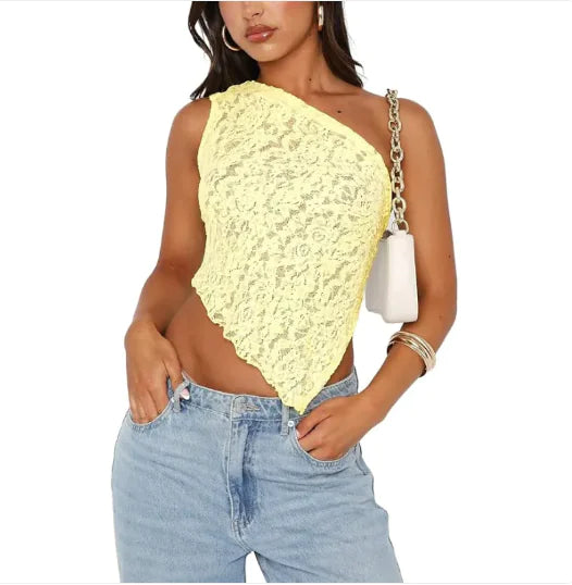 Chic Lace-Up Asymmetrical Top