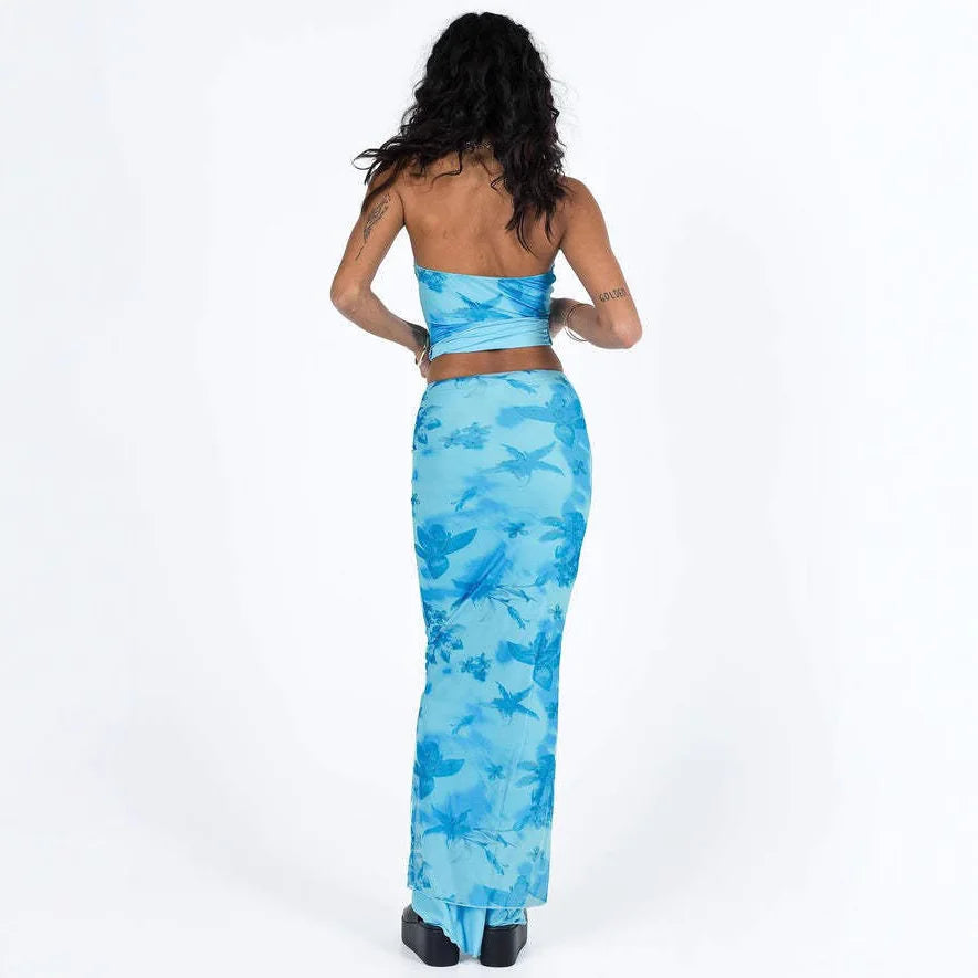 Patterned Tube Top & Skirt Combo