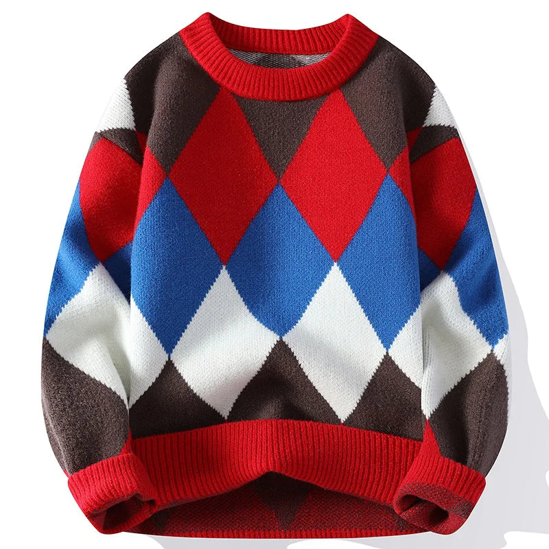 Casual Diamond Knit Sweater