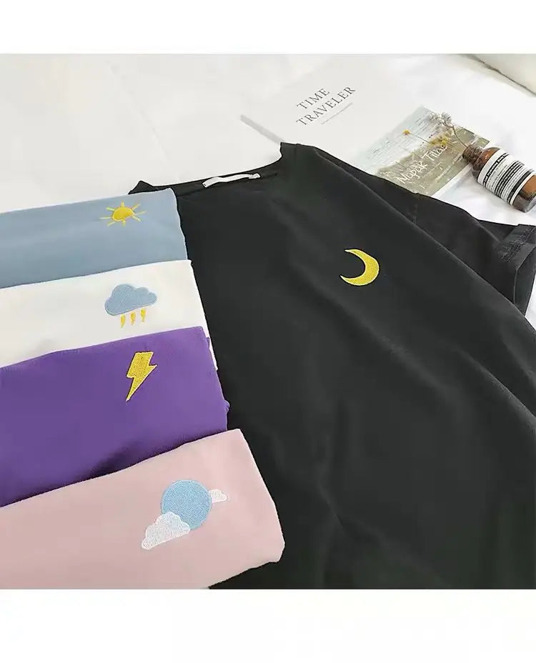 Fashionable Embroidered Short Sleeve Top