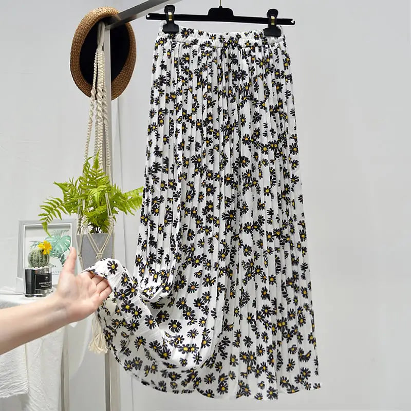 Elegant Floral Silk Skirt