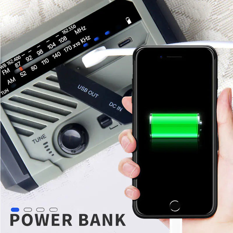 Multifunction Portable Emergency Radio with Flashlight