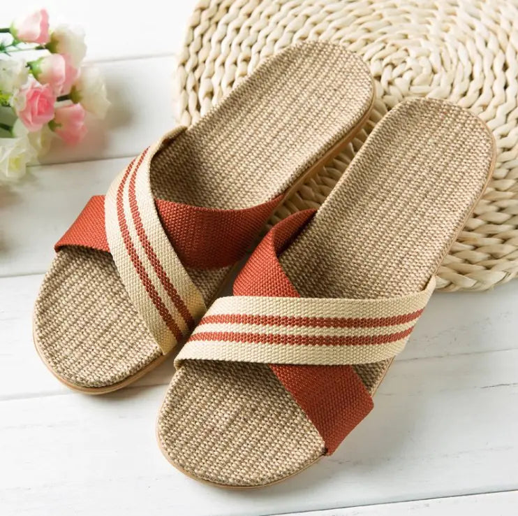 Linen Comfort Platform Sandals