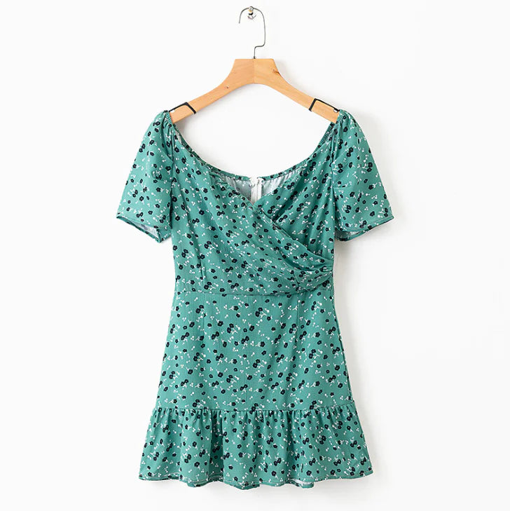 Printed Cross-Back Elegance Dress
