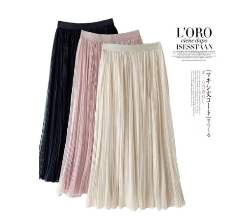 Chic Pleated Midi Skirt