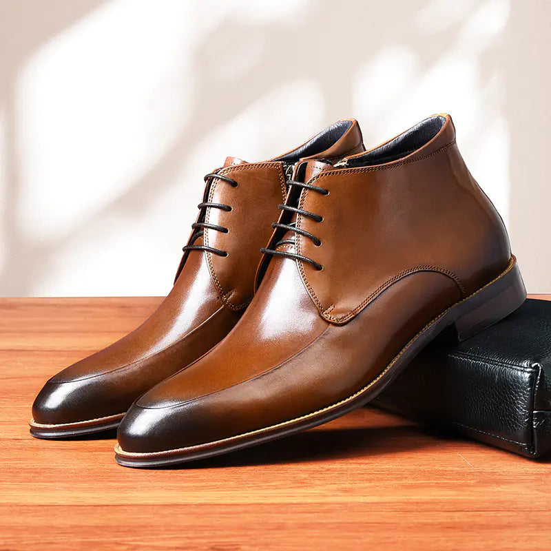 Elite Cowhide High Top Dress Shoes