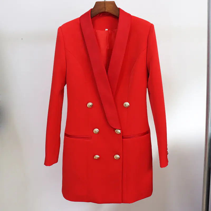 2020 Luxury Lion Button Blazer Dress