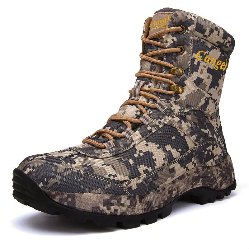 Men's Camo High-Top Outdoor Sneakers