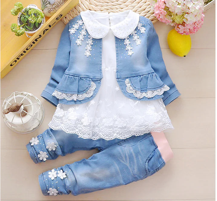 Toddler Chic Denim 3-Piece Ensemble (Ages 1-3)