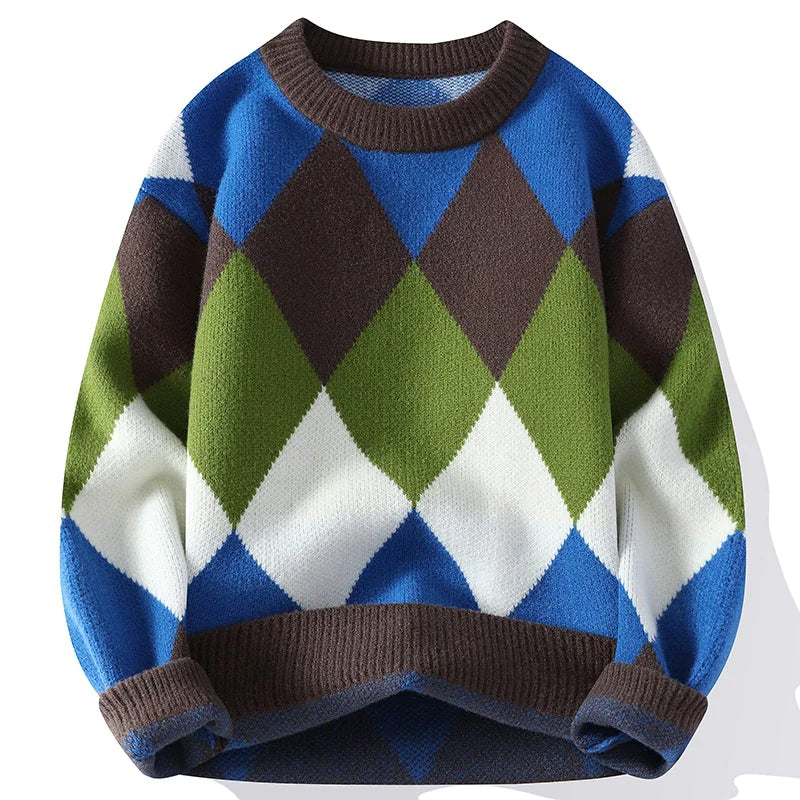 Casual Diamond Knit Sweater