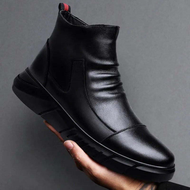 Chic High-Top Leather Sneakers