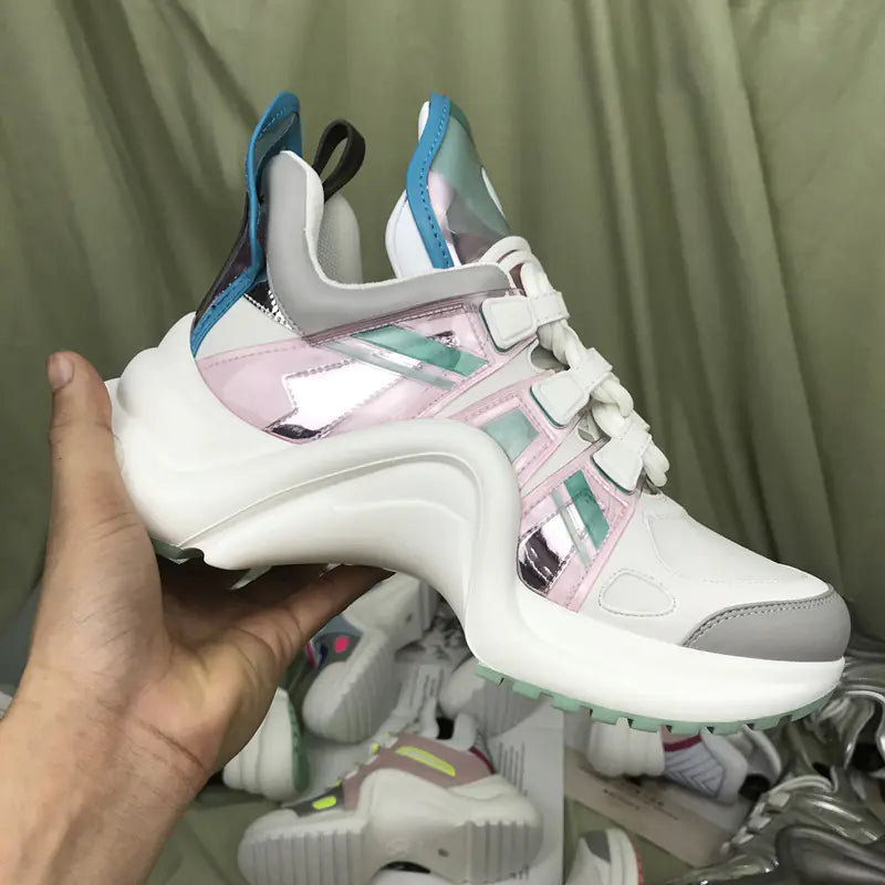 2020 Chic Women's Leather Platform Sneakers