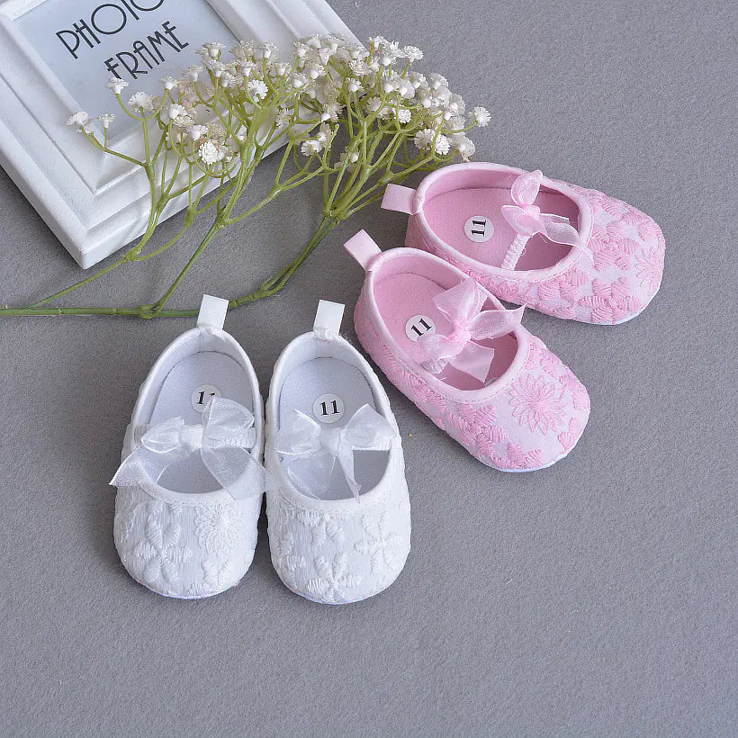 Lace Embellished Infant Shoes