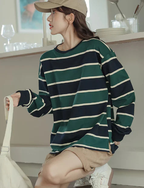 Striped Cotton Hoodie