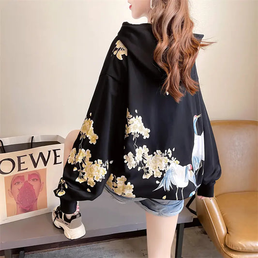 Chic Korean Hooded Zip-Up Jacket