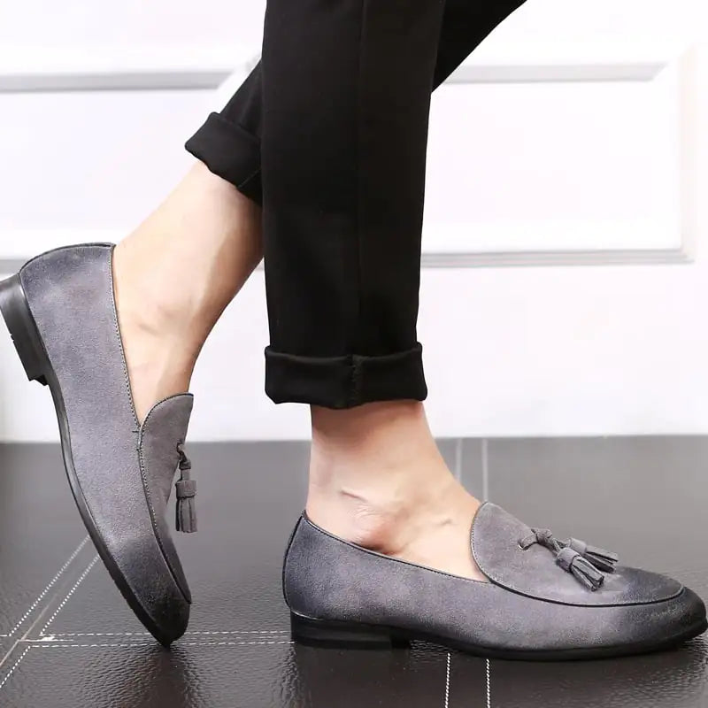 Gentlemen's Elegant Pea Leather Shoes