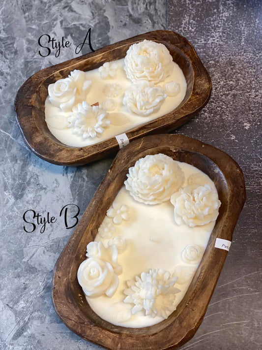 Botanic Aroma Wood Bowl Candle