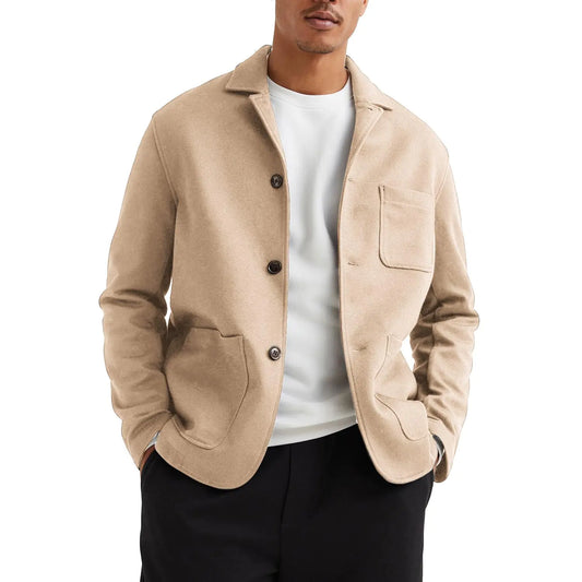 WZIKAI Men's Lightweight Casual Blazer - Khaki