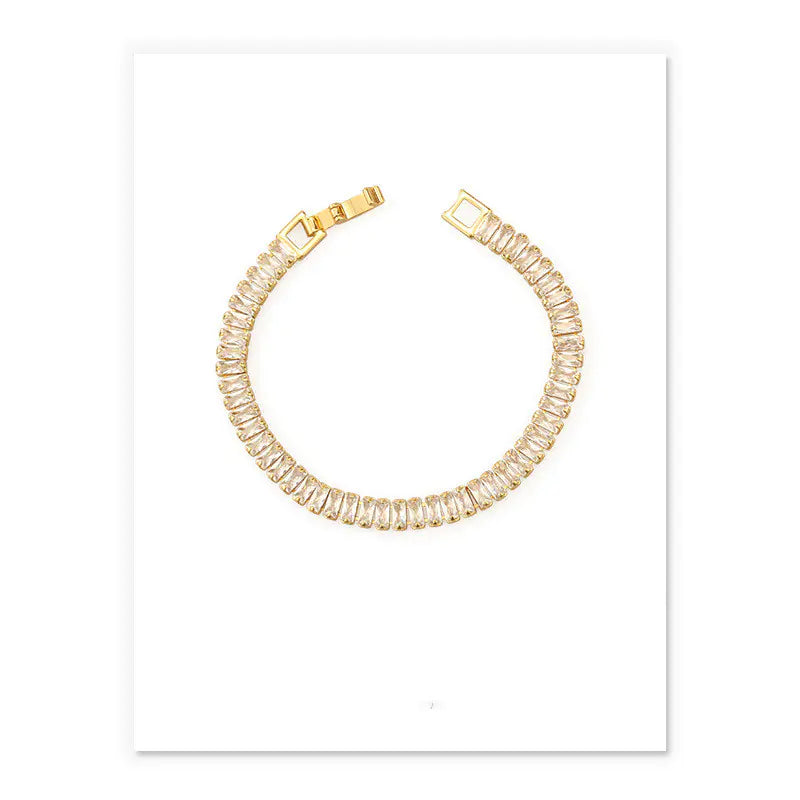 Chic Zircon Geometric Bracelet in Gold & Silver