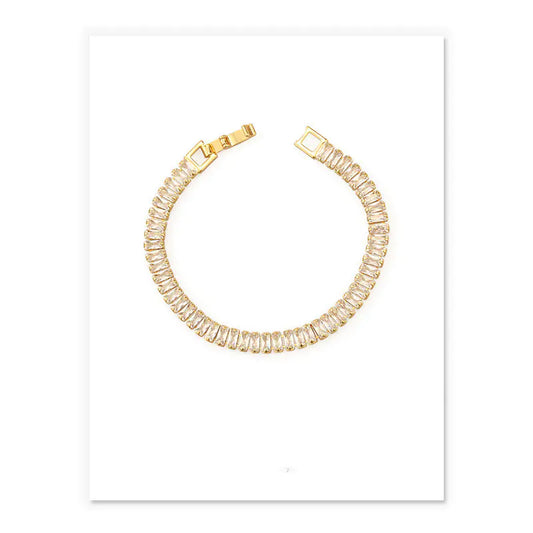 Chic Zircon Geometric Bracelet in Gold & Silver