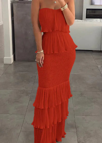 Elegant Pleated Ruffle Skirt