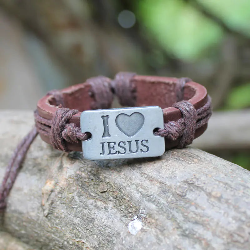 Classic Leather Letter Bracelet