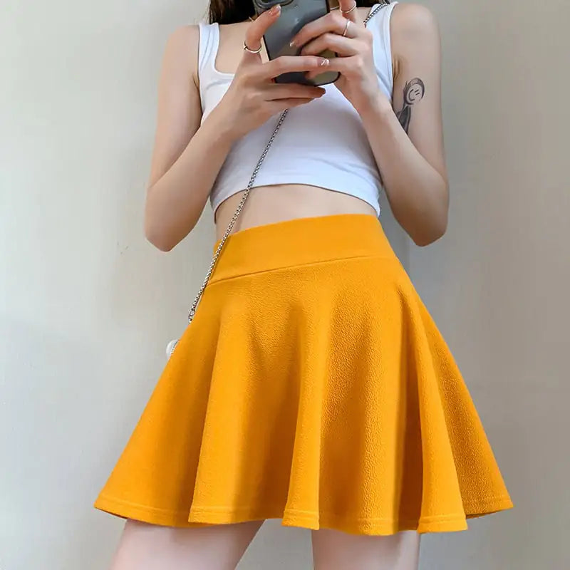Chic High-Waist Pleated Skirt