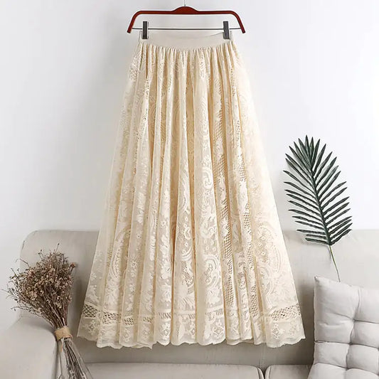 Elegant Lace Umbrella Skirt