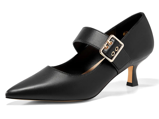 Coutgo Womens Kitten Heel Mary Jane Dress Pumps