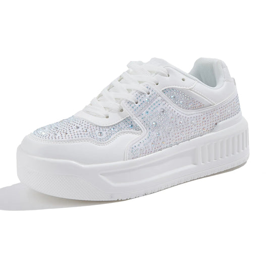 Niluber Sparkle Sneakers - Chunky Rhinestone Platform Shoes