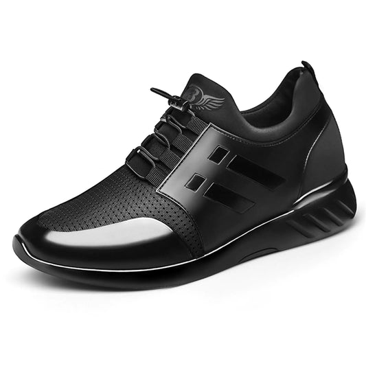 wmzsxov Mens Elevator Leather Sneakers - Comfort Slip-on Dress Shoes