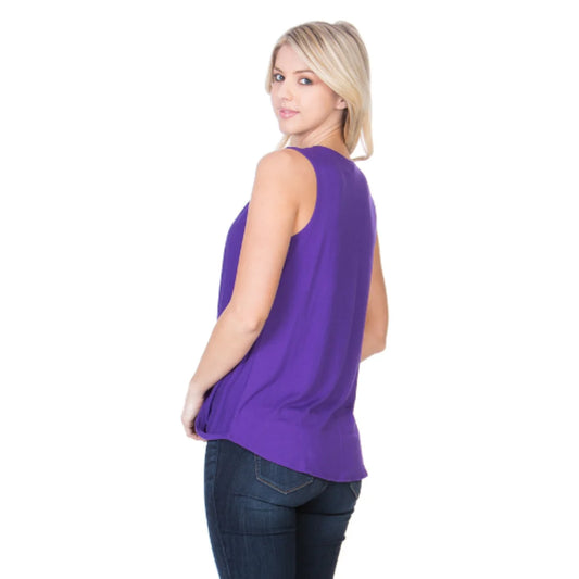 Purple Rayon Crisscross Top