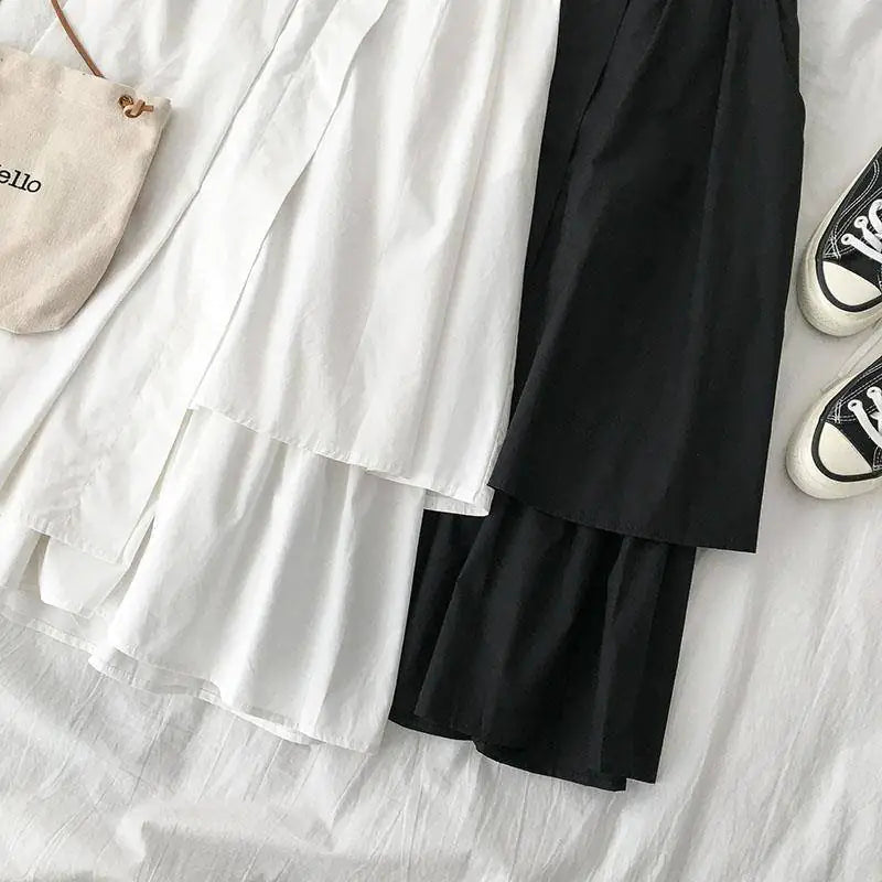 Chic High-Waist A-line Midi Skirt