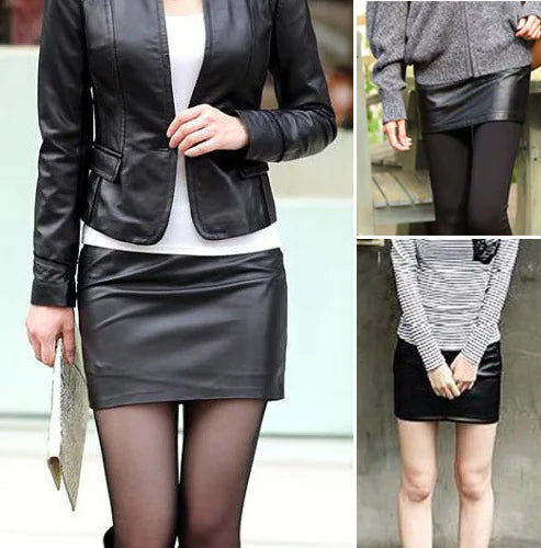 Chic Faux Leather Mini Skirt - Curve Hugger