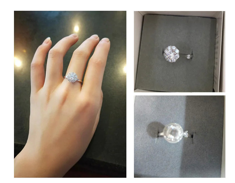 S925 Swivel Silver Ring with Zirconia