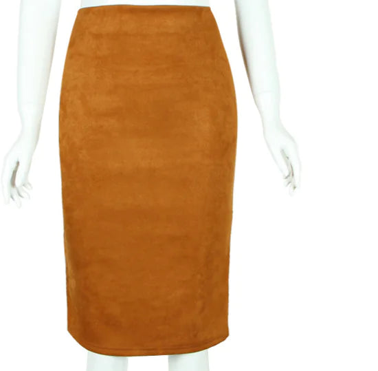Chic Suede Midi Skirt