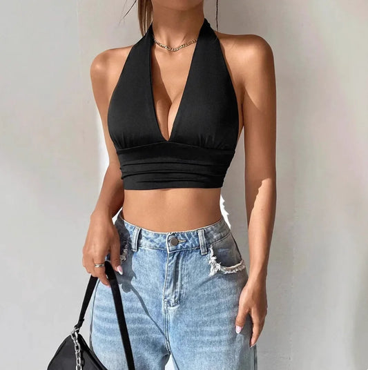 Open Back Cut-Out Summer Blouse