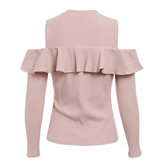 Chic Off-Shoulder Knit Blouse