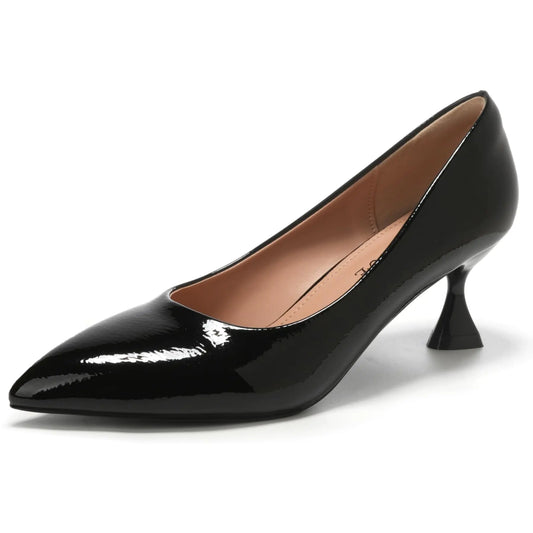 EBYNUE Chic Kitten Heel Pumps Black Size 8.5
