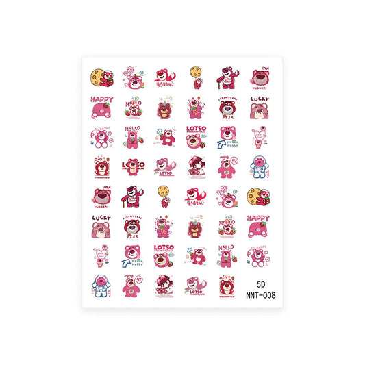 Strawberry Bear 5D Manicure Stickers